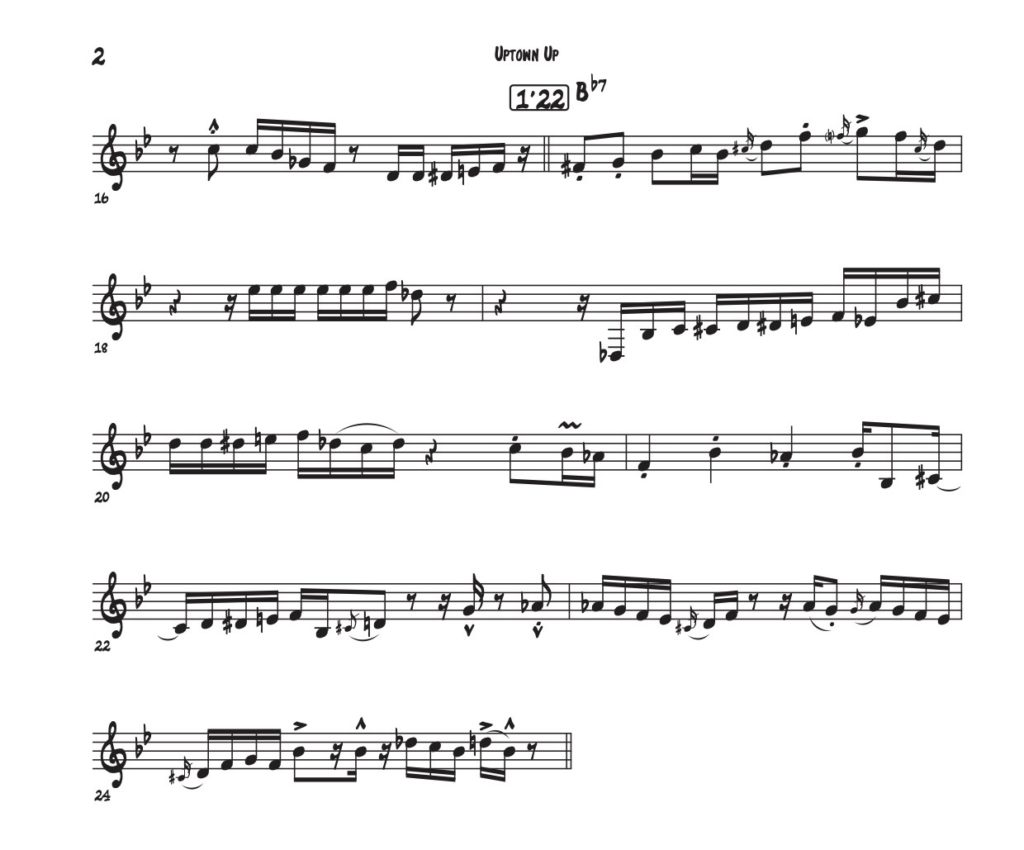 Transcription of Maceo Parker's solo on Uptown Up (page 2)
